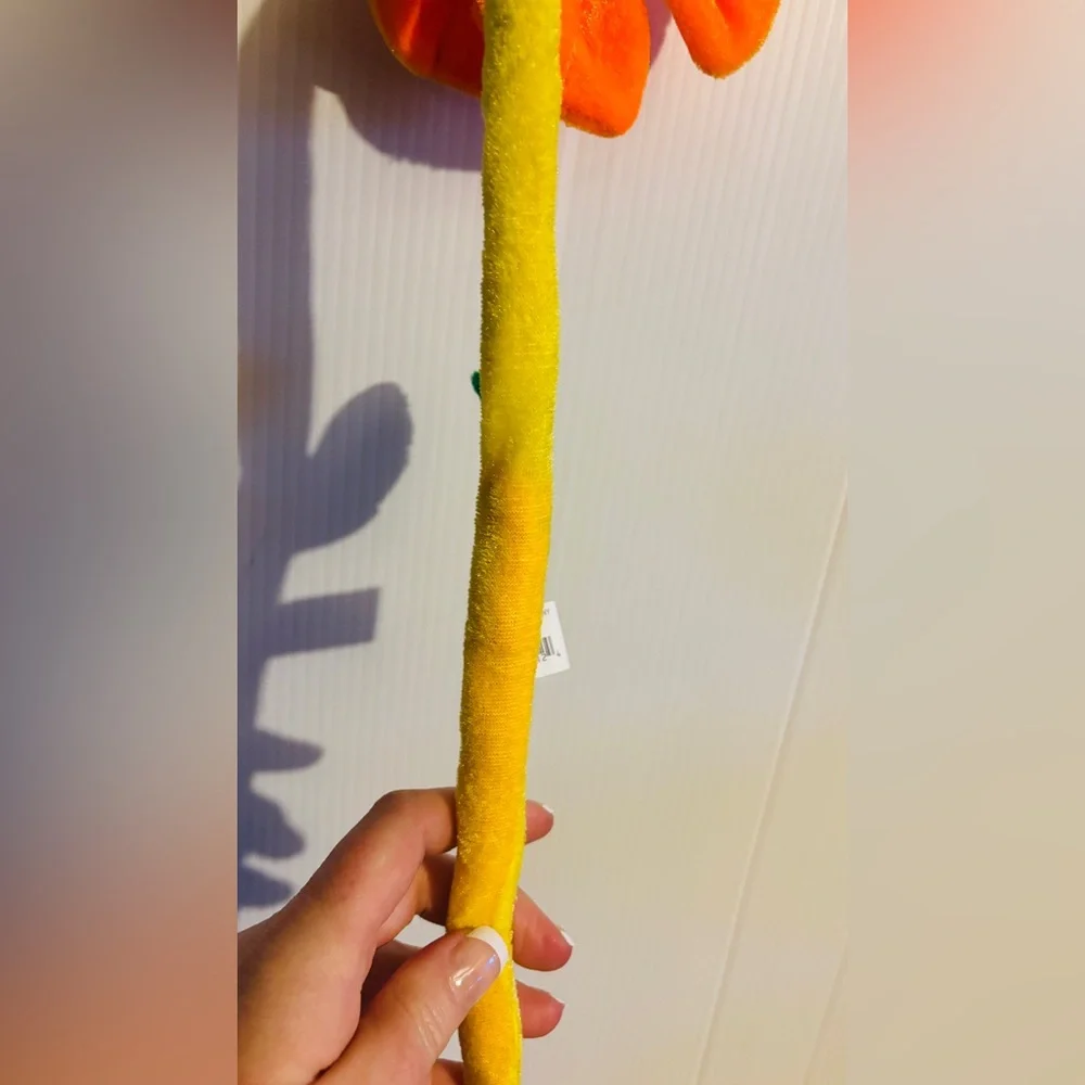 Plush Orange & Yellow Flower Stick Toy